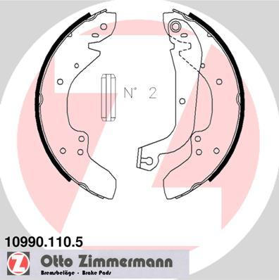 Zimmermann 10990.110.5 - Комплект тормозных колодок, барабанные unicars.by