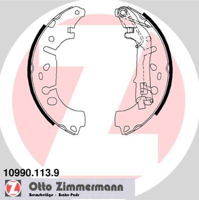 Zimmermann 10990.113.9 - Комплект тормозных колодок, барабанные unicars.by