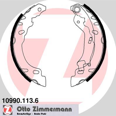 Zimmermann 10990.113.6 - Комплект тормозных колодок, барабанные unicars.by