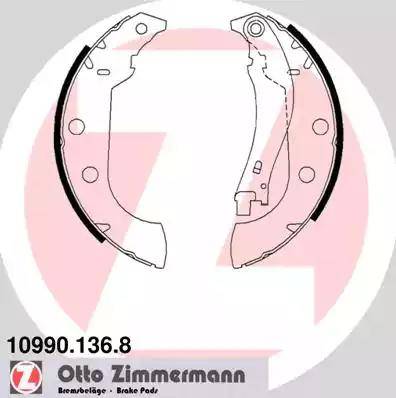 Zimmermann 10990.136.8 - Комплект тормозных колодок, барабанные unicars.by