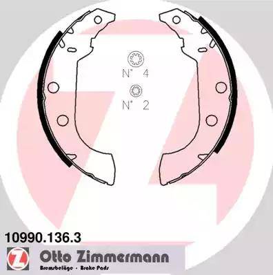 Zimmermann 10990.136.3 - Комплект тормозных колодок, барабанные unicars.by