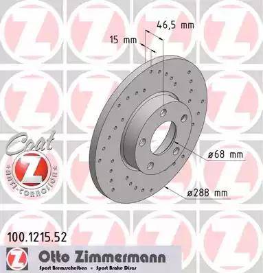 Zimmermann 100.1215.52 - Тормозной диск unicars.by