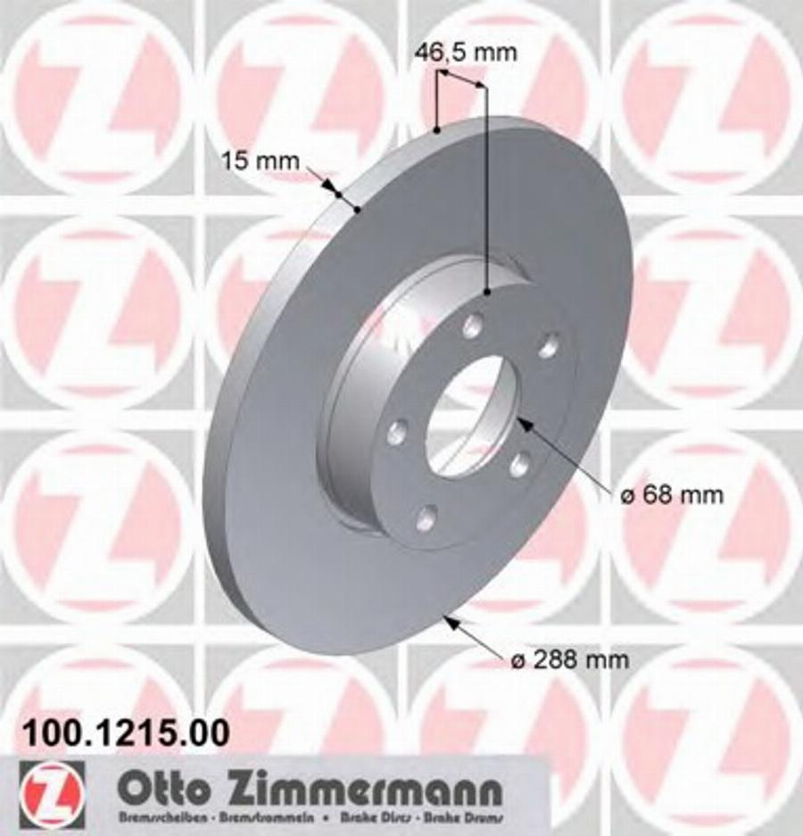 Zimmermann 100 1215 00 - Тормозной диск unicars.by