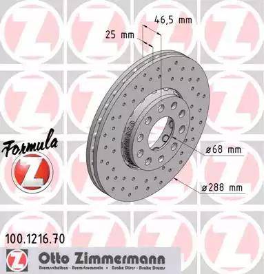 Zimmermann 100.1216.70 - Тормозной диск unicars.by