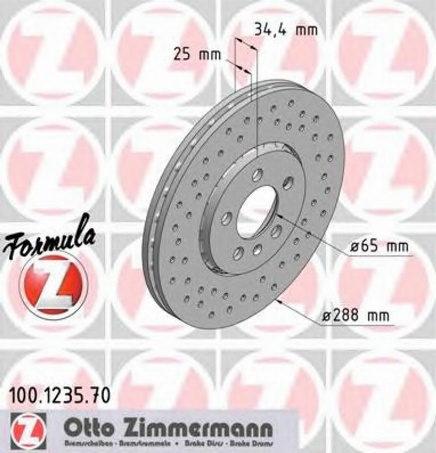 Zimmermann 100.1235.70 - Тормозной диск unicars.by