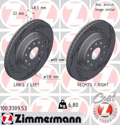 Zimmermann 100.3309.53 - Тормозной диск unicars.by