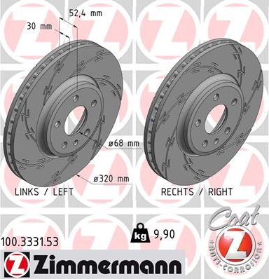 Zimmermann 100.3331.53 - Тормозной диск unicars.by