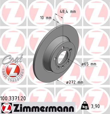 Zimmermann 100.3371.20 - Тормозной диск unicars.by