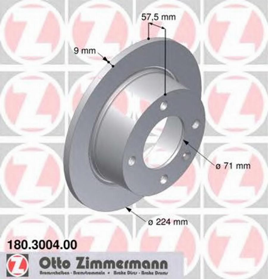 Zimmermann 180 3004 00 - Тормозной диск unicars.by