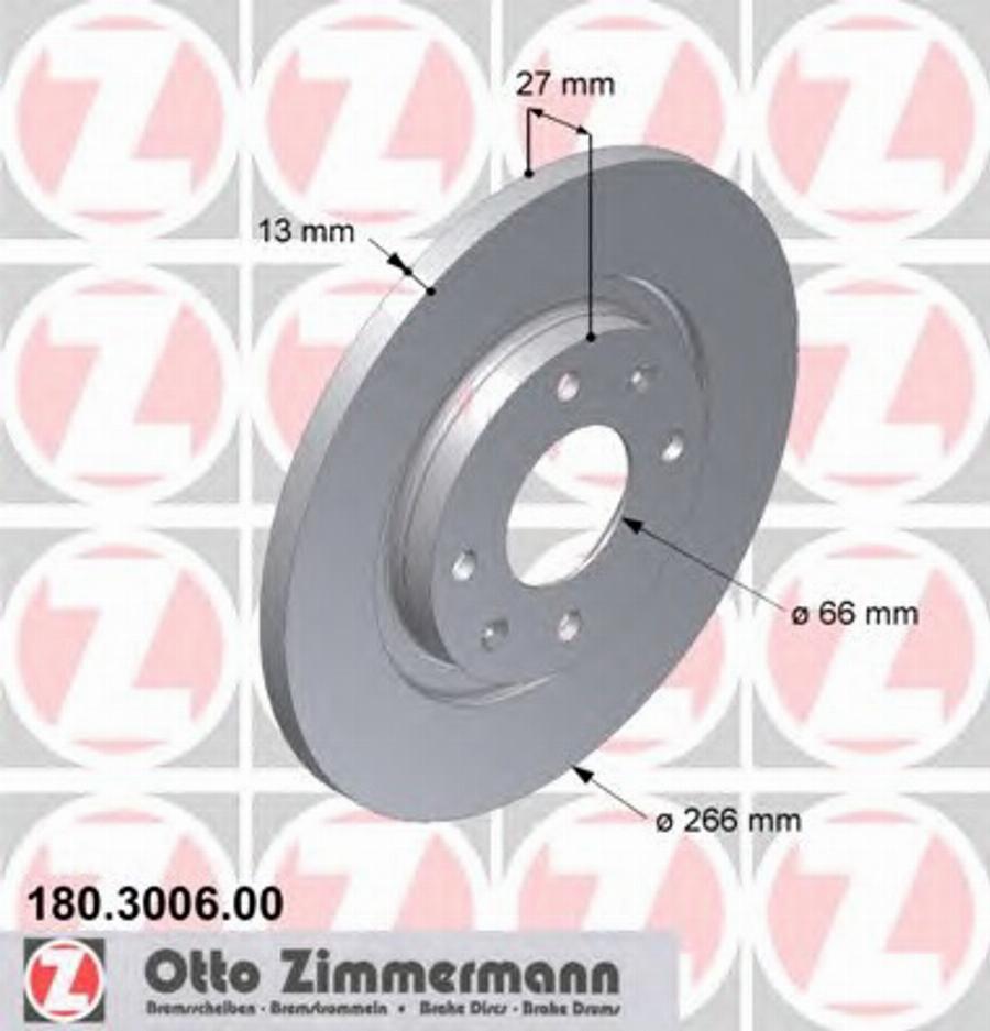 Zimmermann 180.3006.00 - Тормозной диск unicars.by