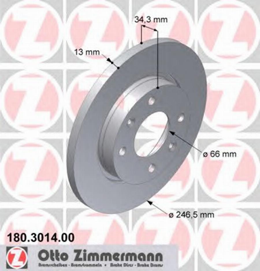 Zimmermann 180.3014.00 - Тормозной диск unicars.by