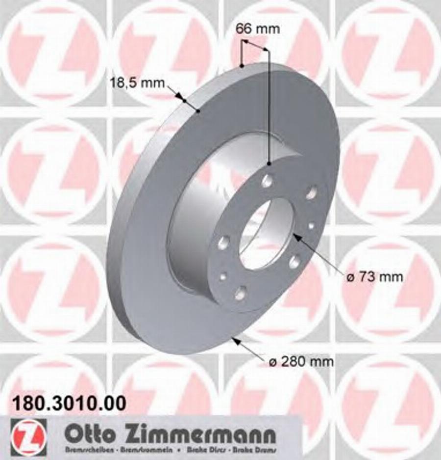 Zimmermann 180.3010.00 - Тормозной диск unicars.by