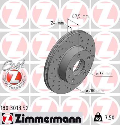 Zimmermann 180.3013.52 - Тормозной диск unicars.by