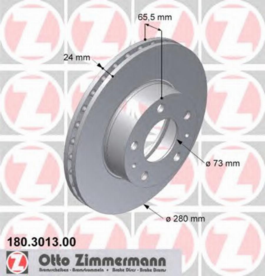 Zimmermann 180 3013 00 - Тормозной диск unicars.by