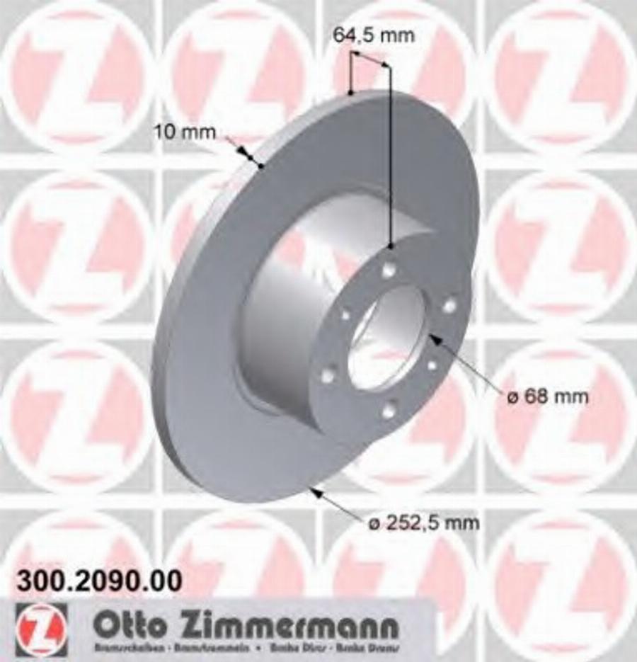 Zimmermann 300.2090.00 - Тормозной диск unicars.by