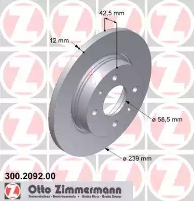 Zimmermann 300.2092.00 - Тормозной диск unicars.by