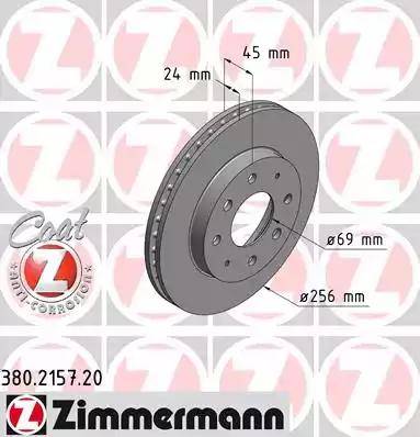 Zimmermann 380.2157.20 - Тормозной диск unicars.by