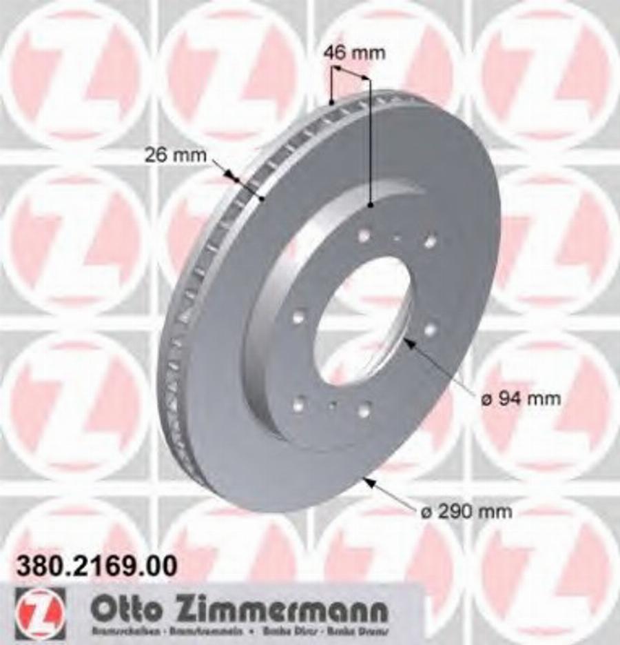 Zimmermann 380.2169.00 - Тормозной диск unicars.by