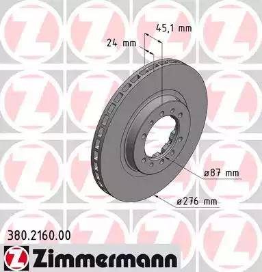 Zimmermann 380.2160.00 - Тормозной диск unicars.by