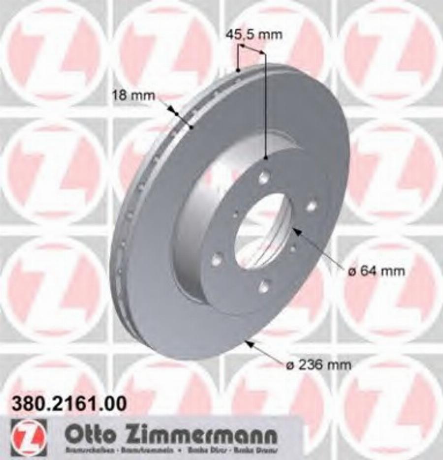 Zimmermann 380.2161.00 - Тормозной диск unicars.by