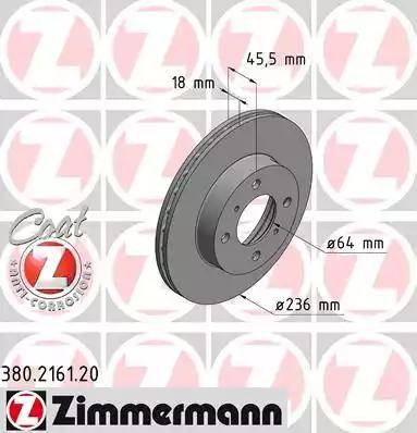 Zimmermann 380.2161.20 - Тормозной диск unicars.by