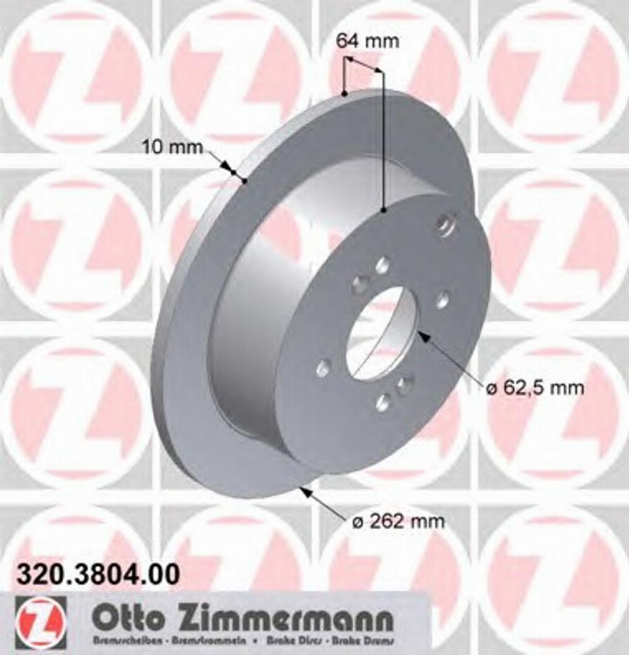 Zimmermann 320.3804.00 - Тормозной диск unicars.by