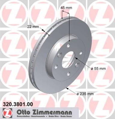 Zimmermann 320.3801.00 - Тормозной диск unicars.by