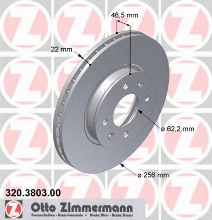 Zimmermann 320.3803.00 - Тормозной диск unicars.by