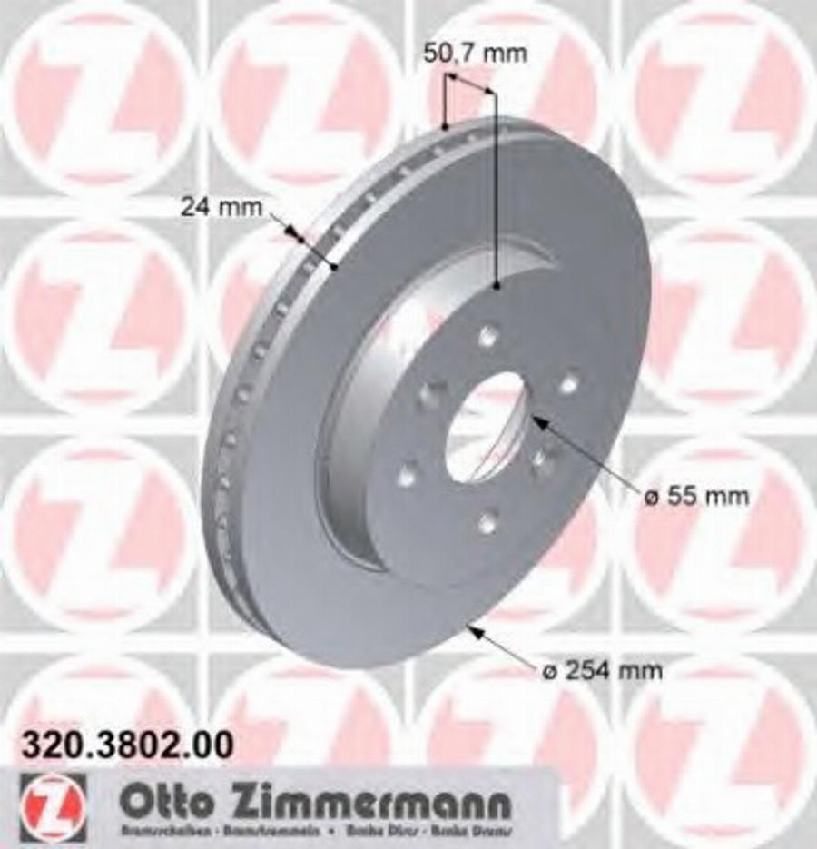 Zimmermann 320.3802.00 - Тормозной диск unicars.by