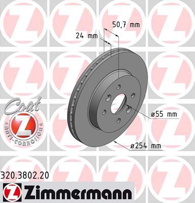 Zimmermann 320.3802.20 - Тормозной диск unicars.by