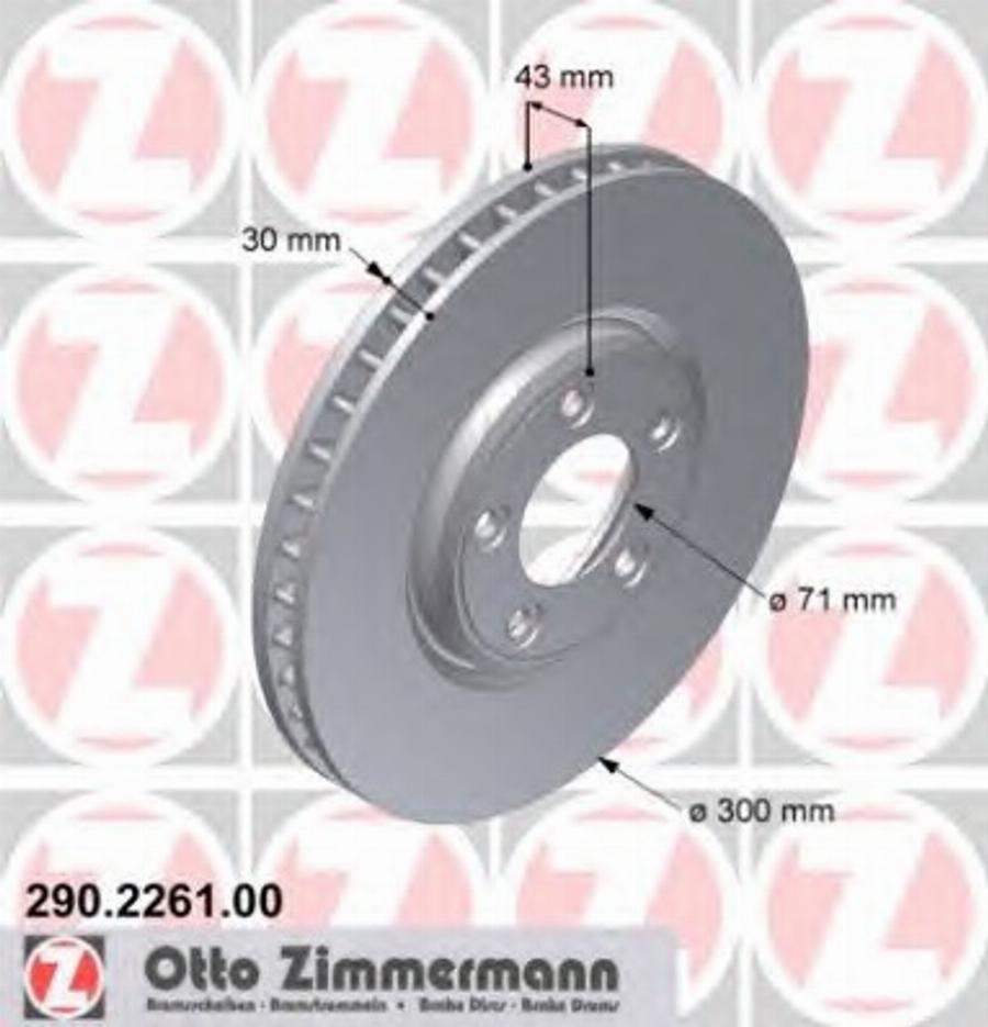 Zimmermann 290 2261 00 - Тормозной диск unicars.by