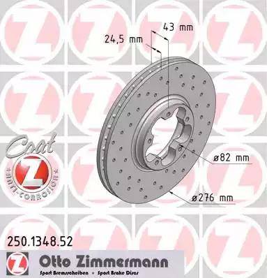 Zimmermann 250.1348.52 - Тормозной диск unicars.by