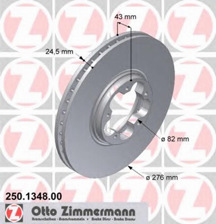 Zimmermann 250.1348.00 - Тормозной диск unicars.by