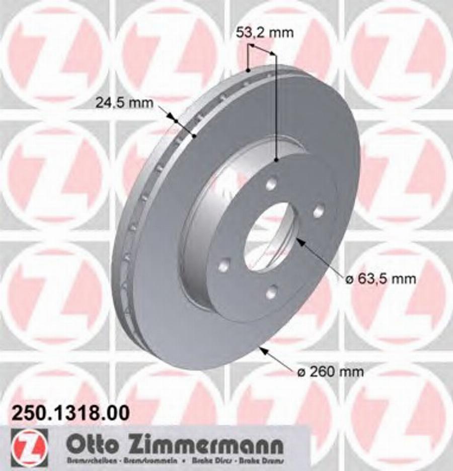 Zimmermann 250131800 - Тормозной диск unicars.by