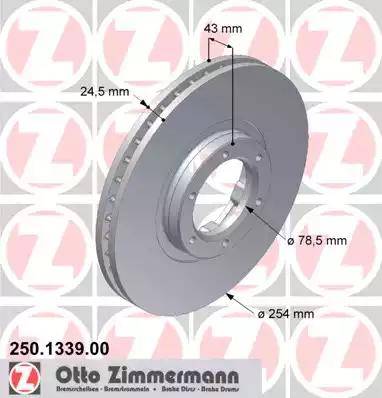 Zimmermann 250.1339.00 - Тормозной диск unicars.by