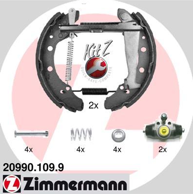 Zimmermann 20990.109.9 - Комплект тормозных колодок, барабанные unicars.by