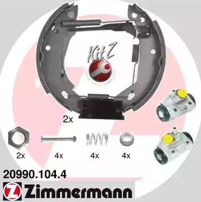 Zimmermann 20990.104.4 - Комплект тормозных колодок, барабанные unicars.by