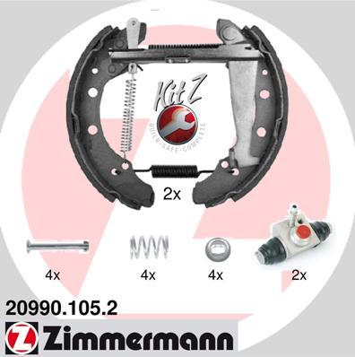 Zimmermann 20990.105.2 - Комплект тормозных колодок, барабанные unicars.by