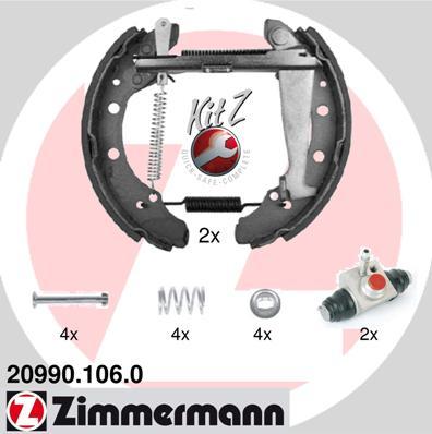 Zimmermann 20990.106.0 - Комплект тормозных колодок, барабанные unicars.by