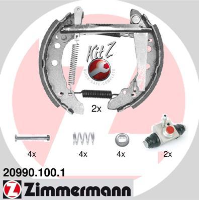 Zimmermann 20990.100.1 - Комплект тормозных колодок, барабанные unicars.by