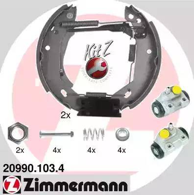 Zimmermann 20990.103.4 - Комплект тормозных колодок, барабанные unicars.by