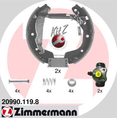 Zimmermann 20990.119.8 - Комплект тормозных колодок, барабанные unicars.by