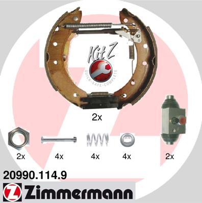 Zimmermann 20990.114.9 - Комплект тормозных колодок, барабанные unicars.by