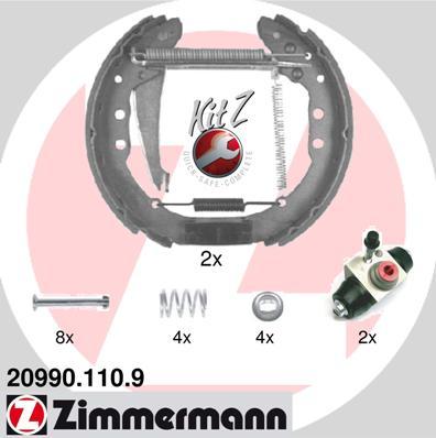 Zimmermann 20990.110.9 - Комплект тормозных колодок, барабанные unicars.by