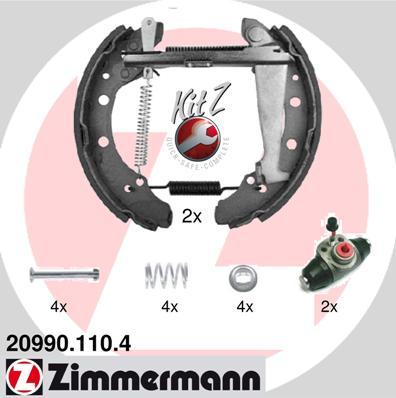 Zimmermann 20990.110.4 - Комплект тормозных колодок, барабанные unicars.by