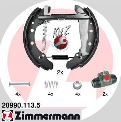 Zimmermann 20990.113.5 - Комплект тормозных колодок, барабанные unicars.by