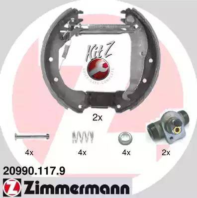 Zimmermann 20990.117.9 - Комплект тормозных колодок, барабанные unicars.by