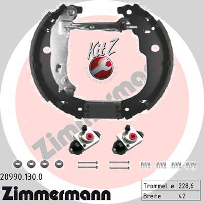 Zimmermann 20990.130.0 - Комплект тормозных колодок, барабанные unicars.by