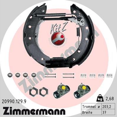 Zimmermann 20990.129.9 - Комплект тормозных колодок, барабанные unicars.by