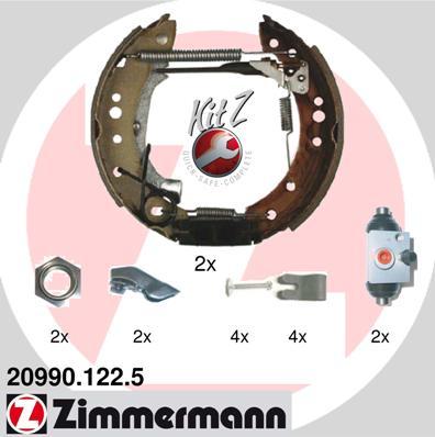 Zimmermann 20990.122.5 - Комплект тормозных колодок, барабанные unicars.by